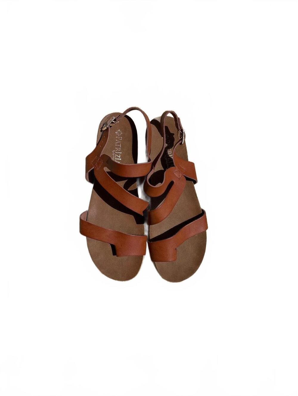 Patrizia Brown Leather Strap Sandals Size 38 US 7.5 leather